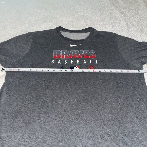 Nike Dri-Fit Atlanta Braves Gray Men’s Short-Sleeve T-shirt Size XXL - Picture 6 of 7